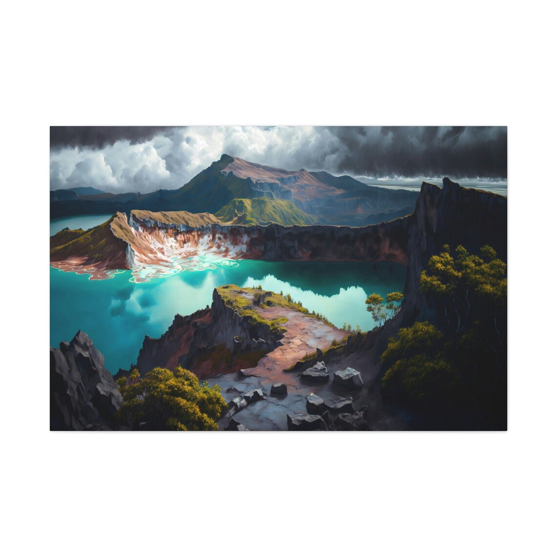 Mount Kelimutu Lakes Landscape Art Print