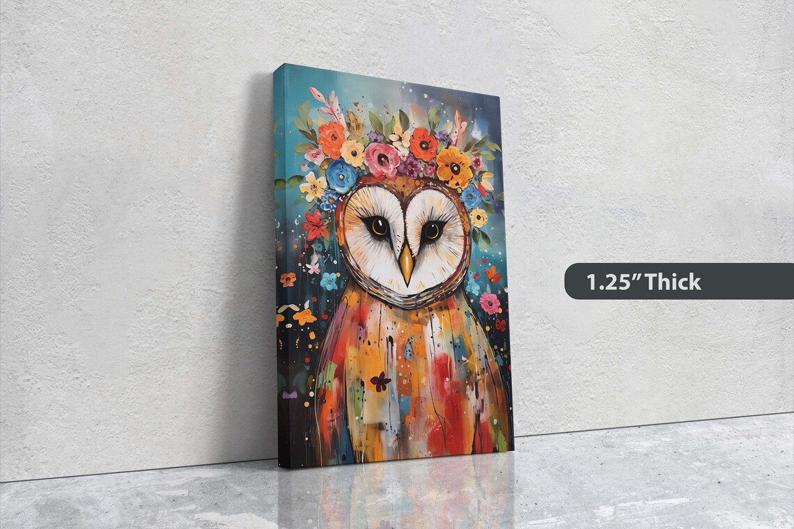 Barn Owl Modern Colorful Contemporary Art Print - Image 3