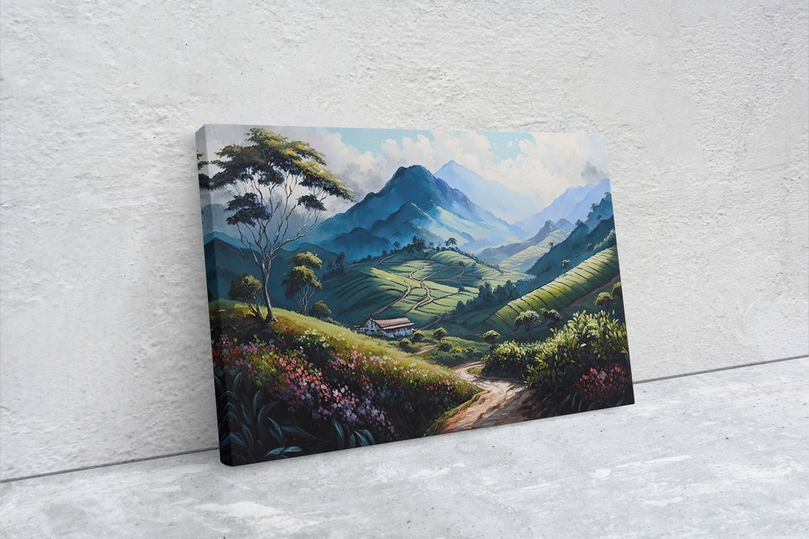 Cameron Highlands Malaysia Tea Plantation Misty Mountain Hills Poster - Image 2