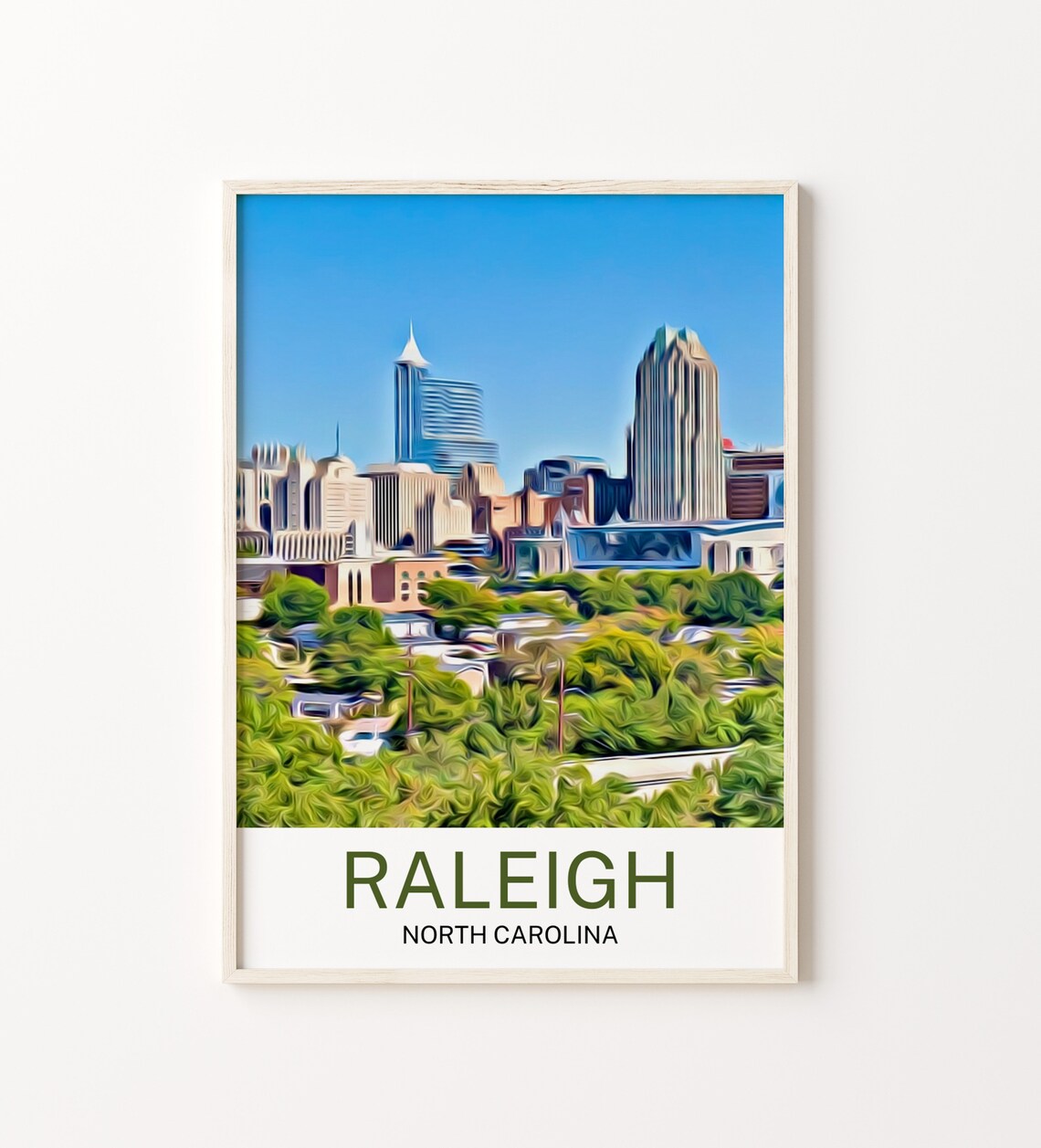 Raleigh Travel Print Raleigh Wall Art Raleigh Poster Raleigh Art Print Raleigh Wall Decor Raleigh Travel North Carolina Travel Print