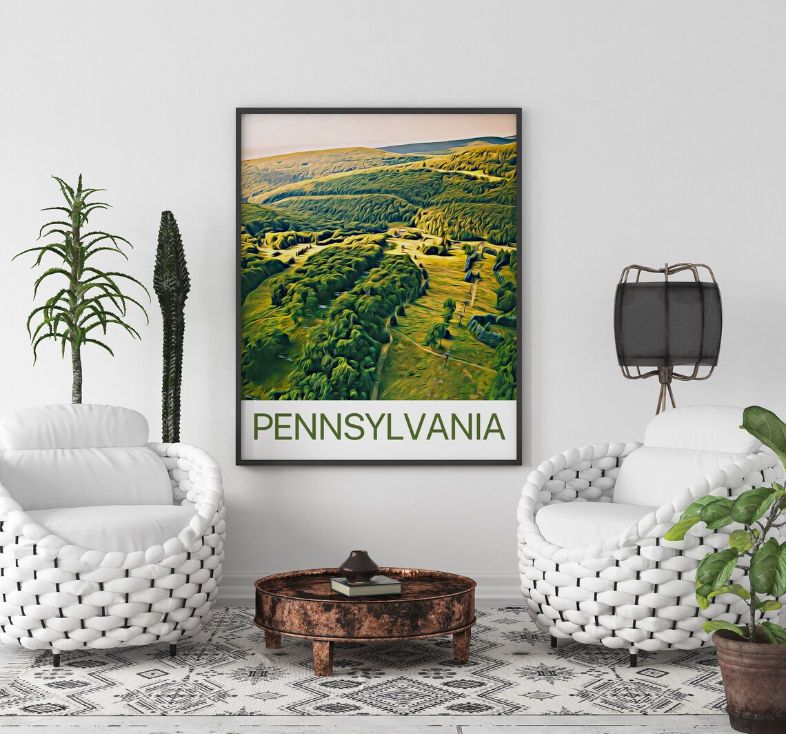 Pennsylvania Travel Print Pennsylvania Wall Art Pennsylvania Art Pennsylvania Artwork Pennsylvania Art Print Pennsylvania Painting - Image 2