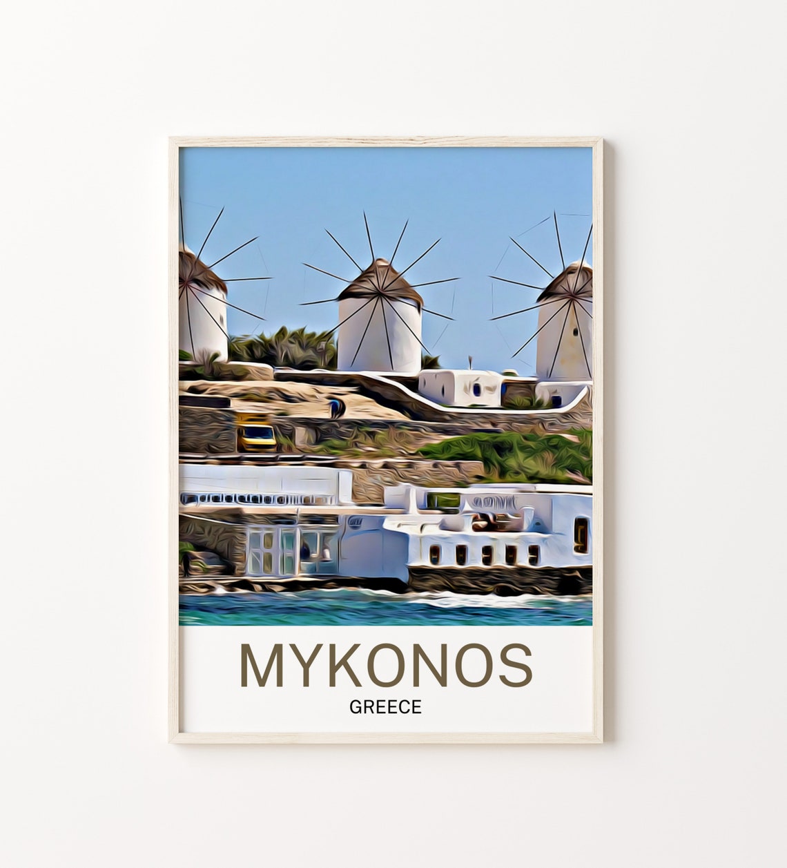 Mykonos Travel Print Mykonos Wall Art Mykonos Art Mykonos Artwork Mykonos Art Print Mykonos Gift Mykonos Poster Mykonos Travel