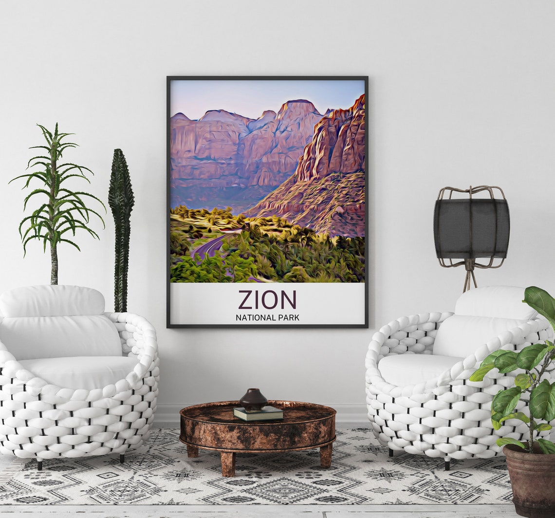 Zion National Park Print Zion National Park Art Zion National Park Wall Art Zion National Park Art Print Zion National Park Artwork - Image 3