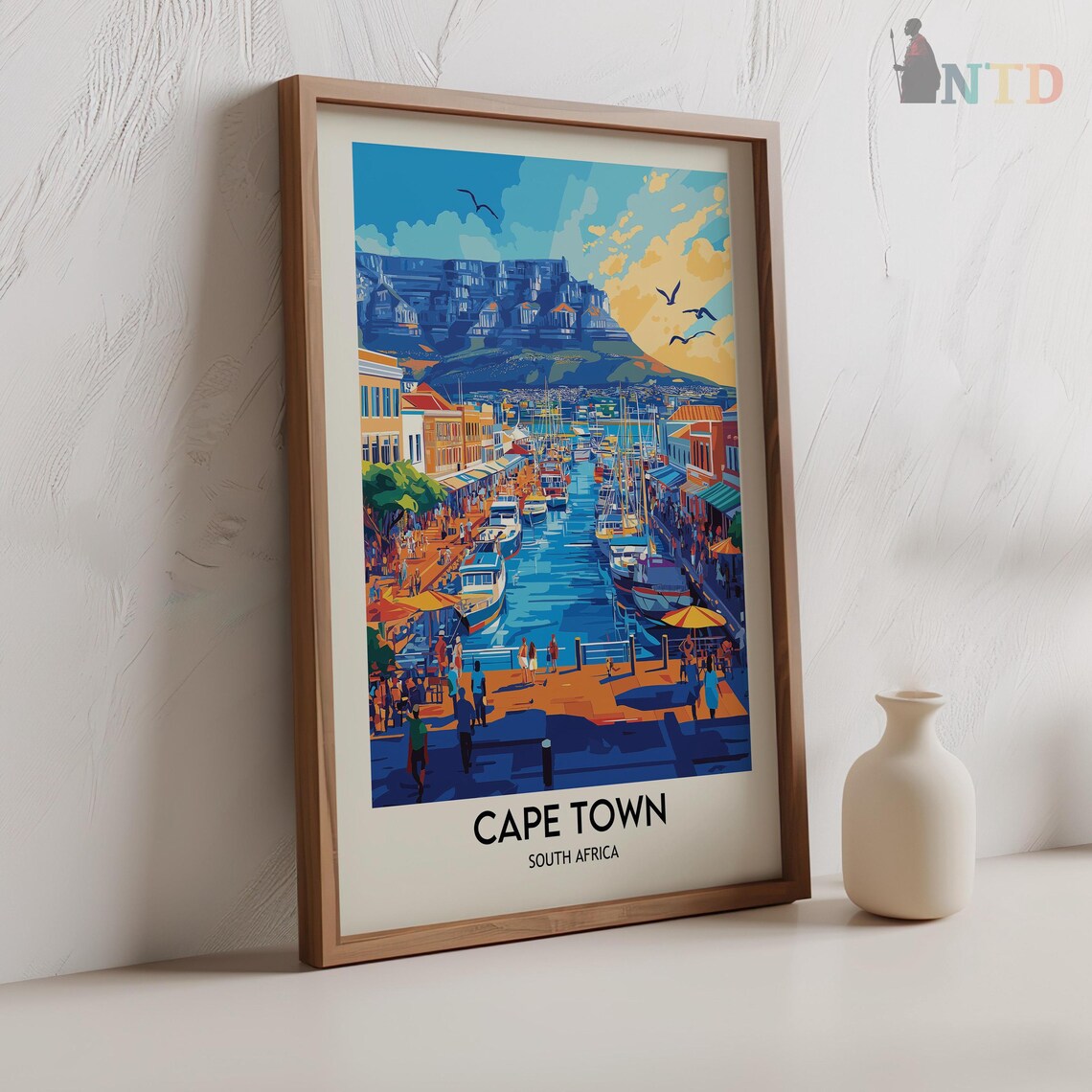 Cape Town Sunset Marina Waterfront Promenade Vintage Travel Poster - Image 2