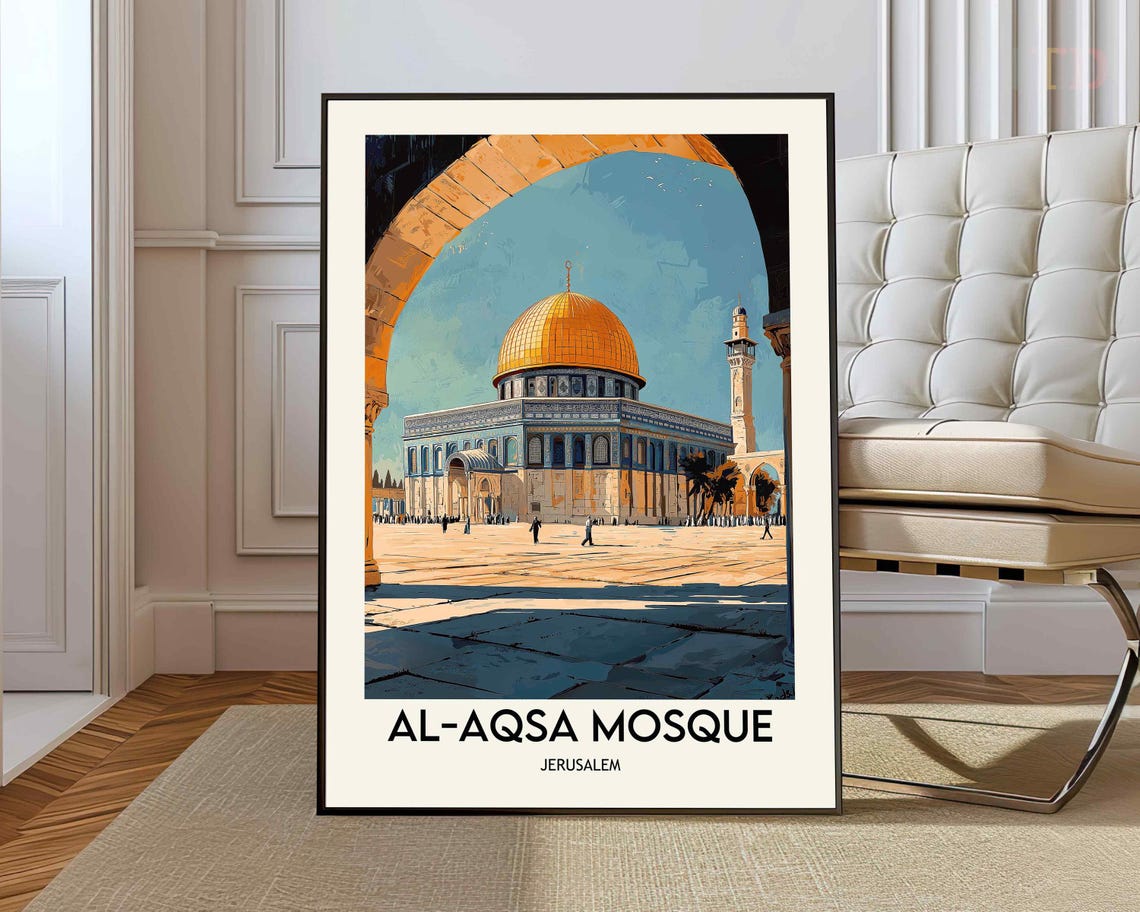 Al-Aqsa Mosque Jerusalem Golden Dome Islamic Landmark Poster
