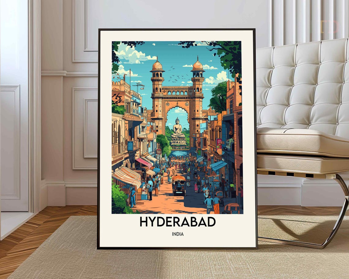 Hyderabad Poster Hyderabad Wall Art Hyderabad Print Hyderabad Photo Hyderabad Poster Print Hyderabad Travel Poster Hyderabad India