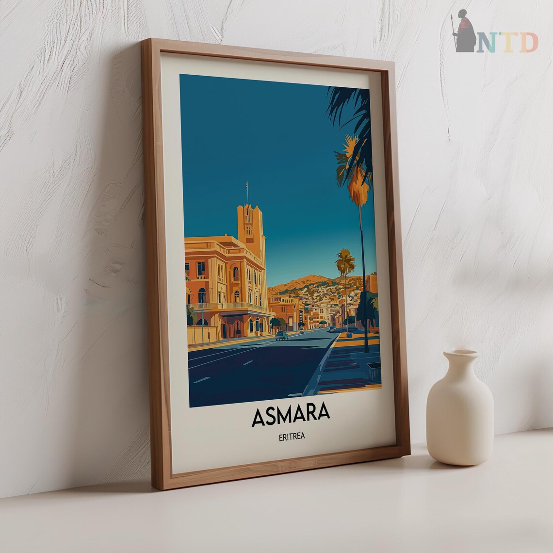 Art Deco Streetscape at Dusk Asmara Eritrea East Africa Travel Poster - Image 2