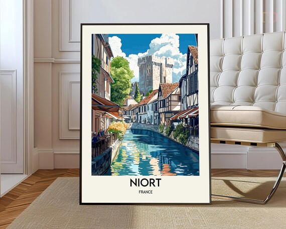 Niort France Half Timbered Old Town by the River France Poster