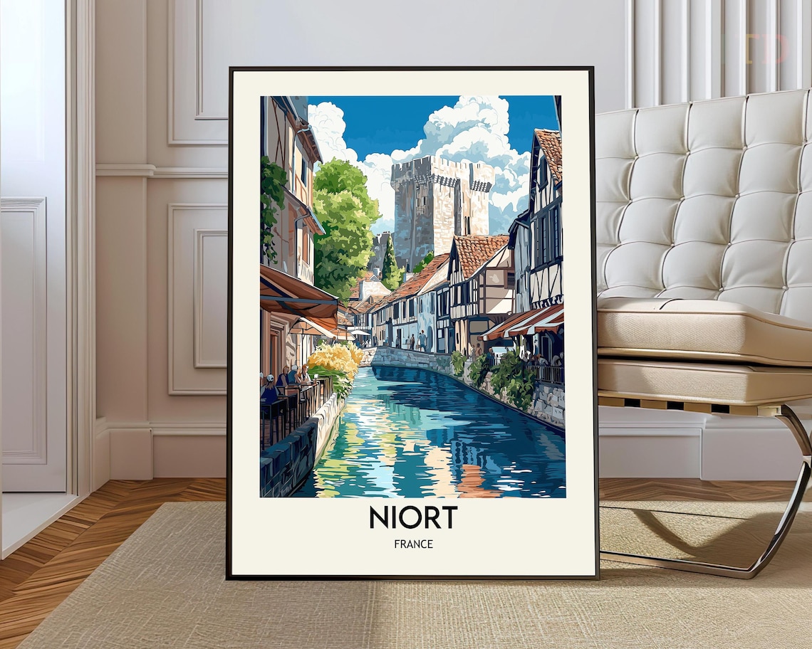 Niort France Half Timbered Old Town by the River France Poster