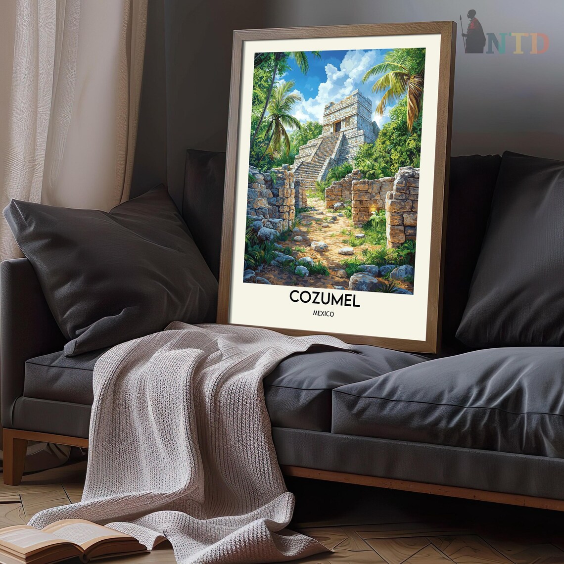 Cozumel Mayan Pyramid Rising Above the Tropical Jungle Canopy Poster - Image 3