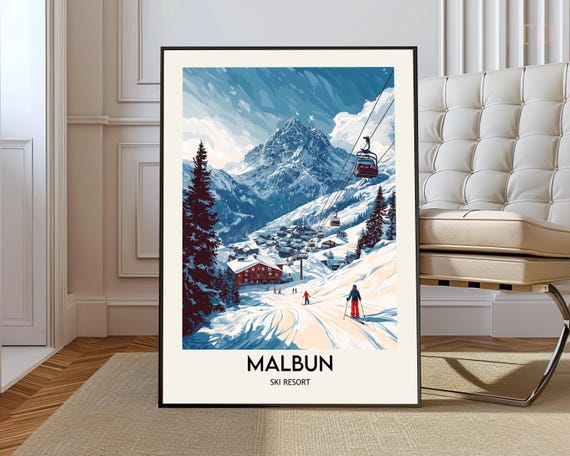 Malbun Ski Resort Poster Wall Art Print Photo Liechtenstein