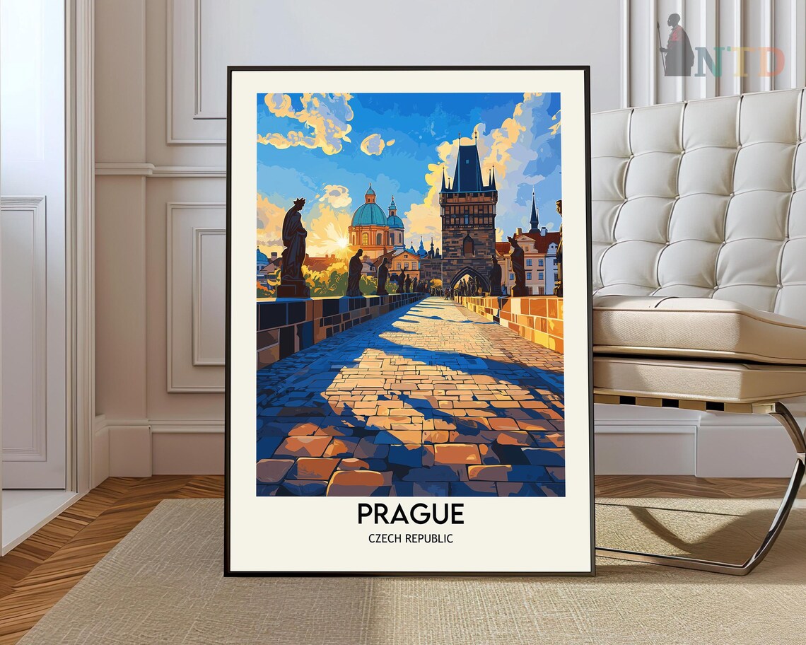 Prague Travel Poster, Czech Republic Art Print