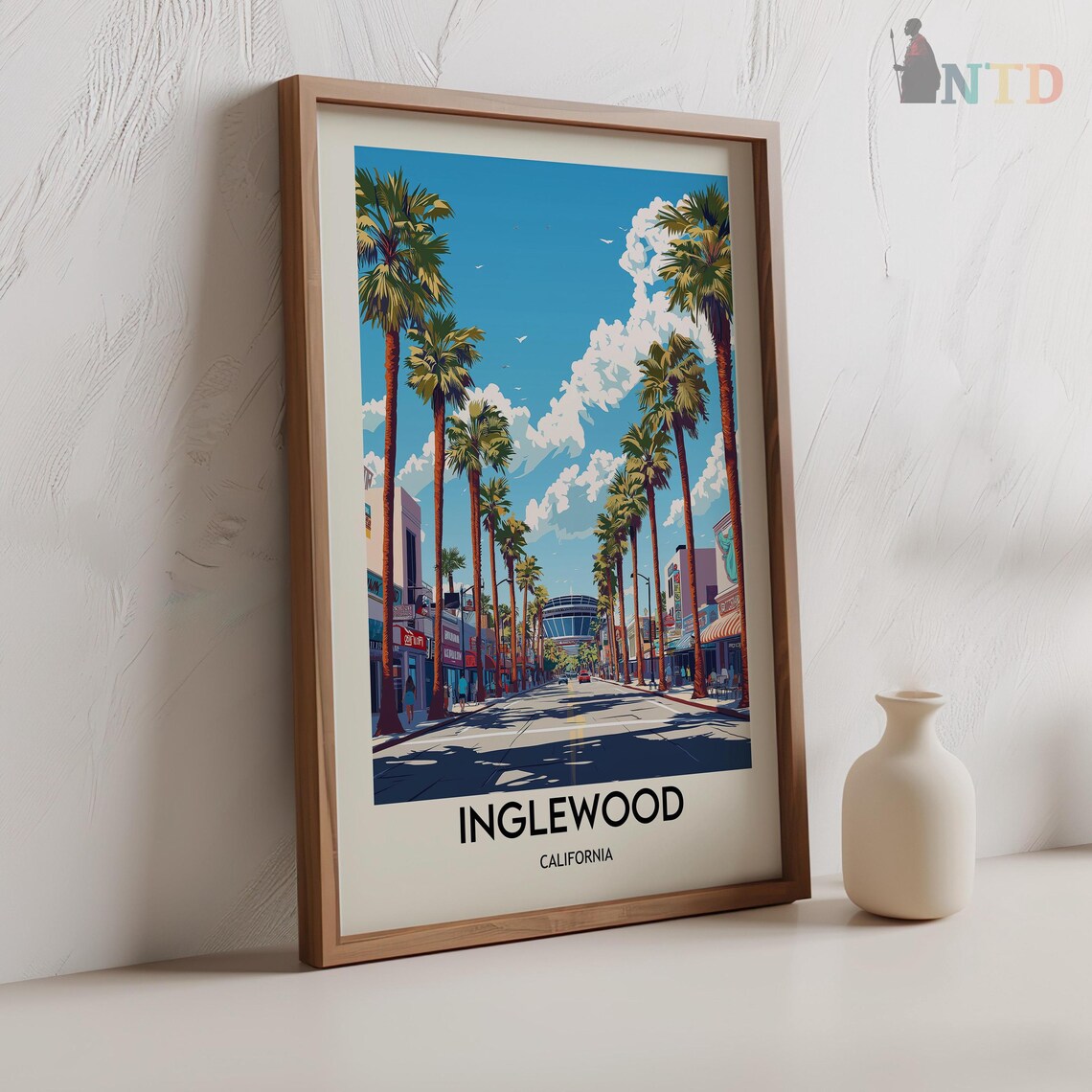 Inglewood California Palm Boulevard Stadium Street View Poster - Image 2