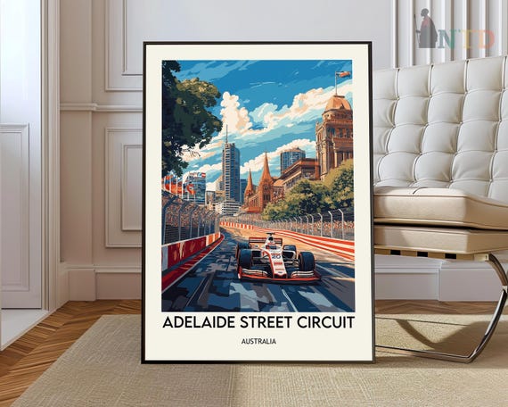 Adelaide Street Circuit Poster Wall Art Print Photo