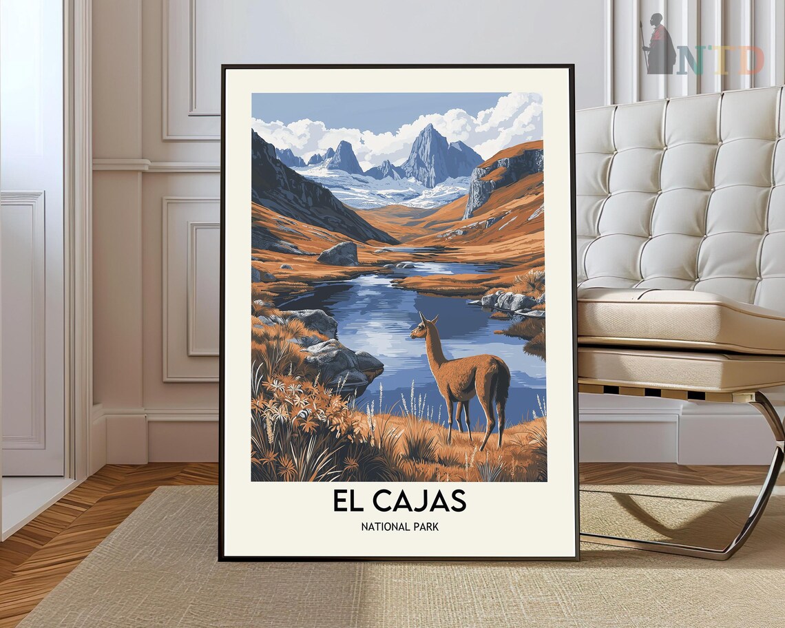 El Cajas National Park Ecuador High Andean Lake Travel Poster