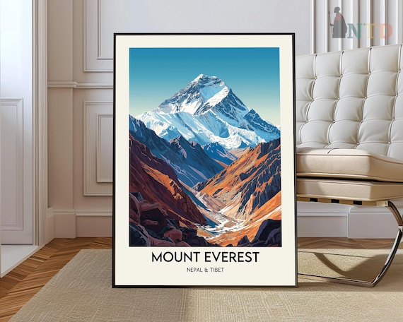 Mount Everest Nepal Tibet Himalaya Summit Peaks Adventure Poster