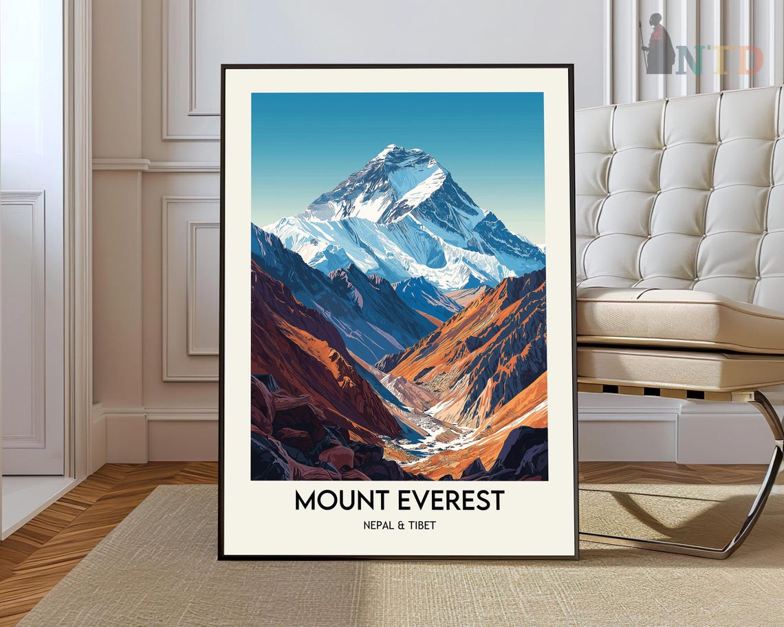 Mount Everest Nepal Tibet Himalaya Summit Peaks Adventure Poster