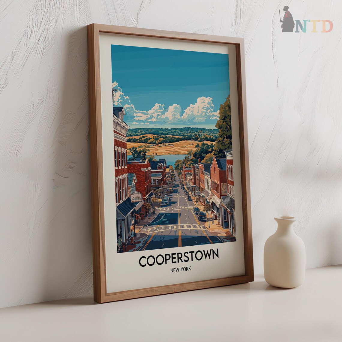 Cooperstown Historic Downtown Street Under a Summer Sky Poster - Image 2