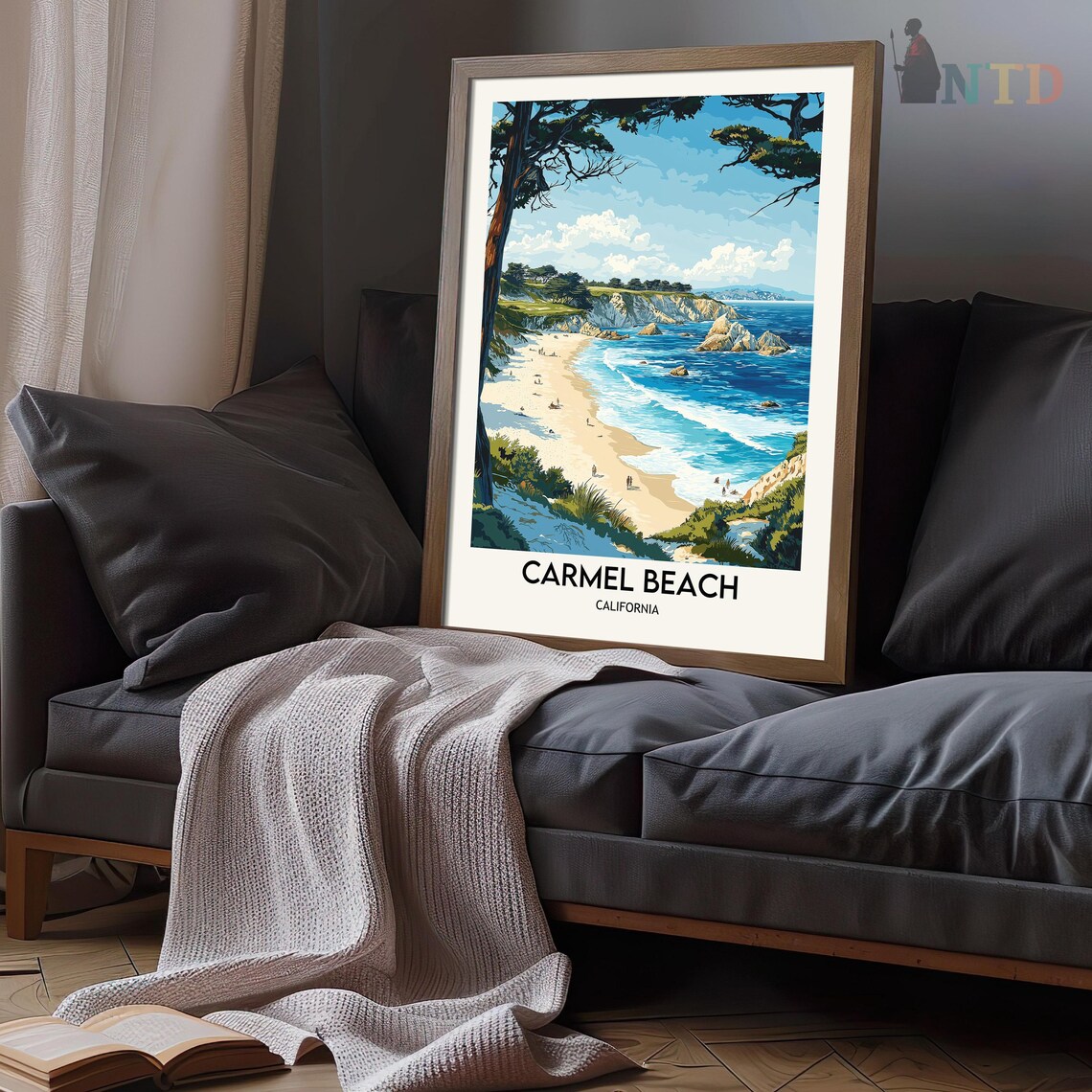 Carmel Beach Travel Poster, California Coast - Image 3