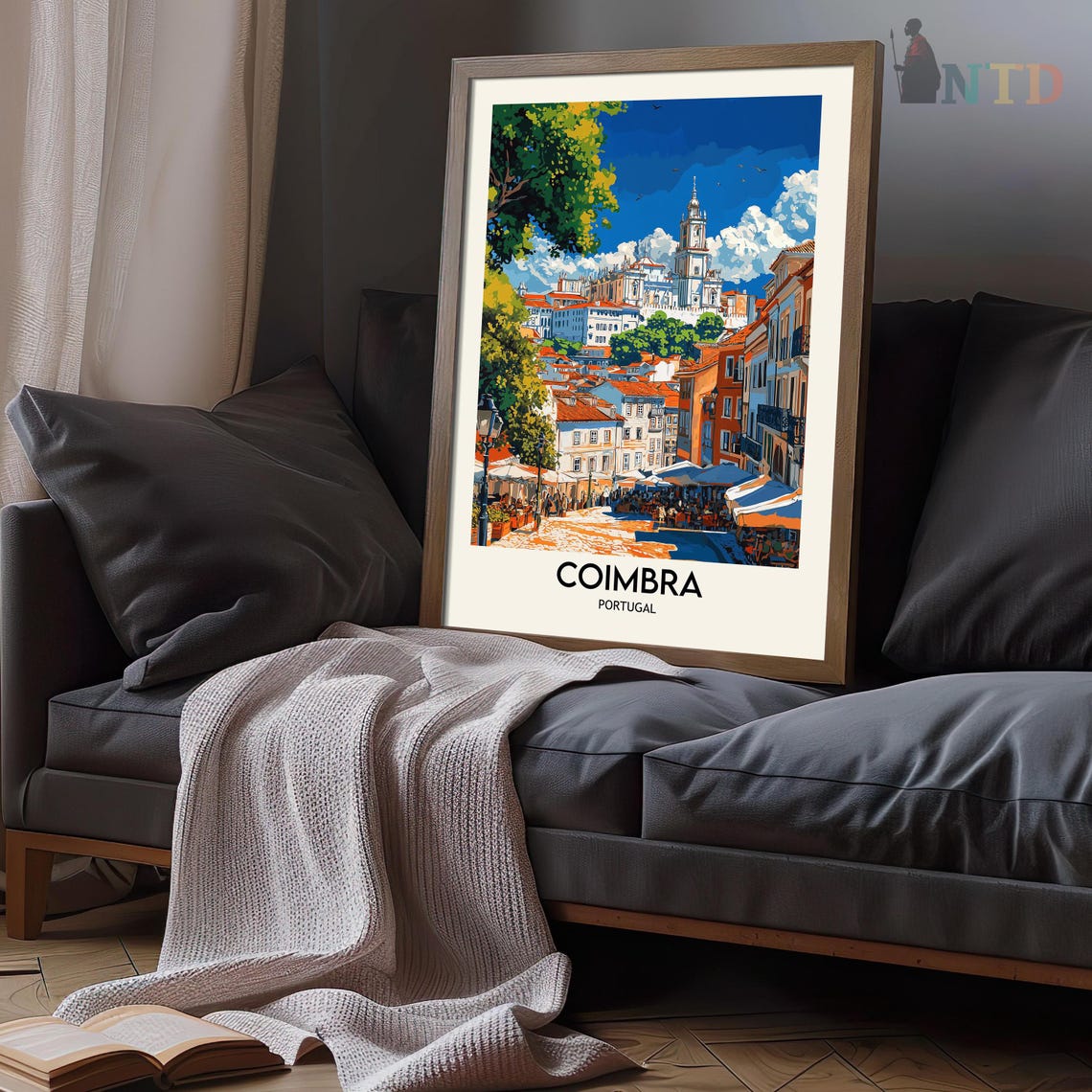 Coimbra Portugal Old Town University Hilltop Terracotta Roofs Poster - Image 3