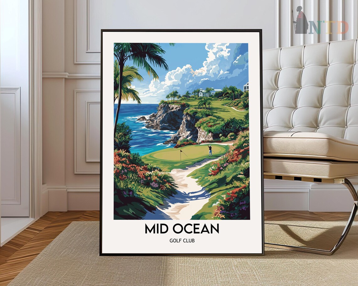 Mid Ocean Golf Club Coastal Course Vintage Travel Poster Artwork