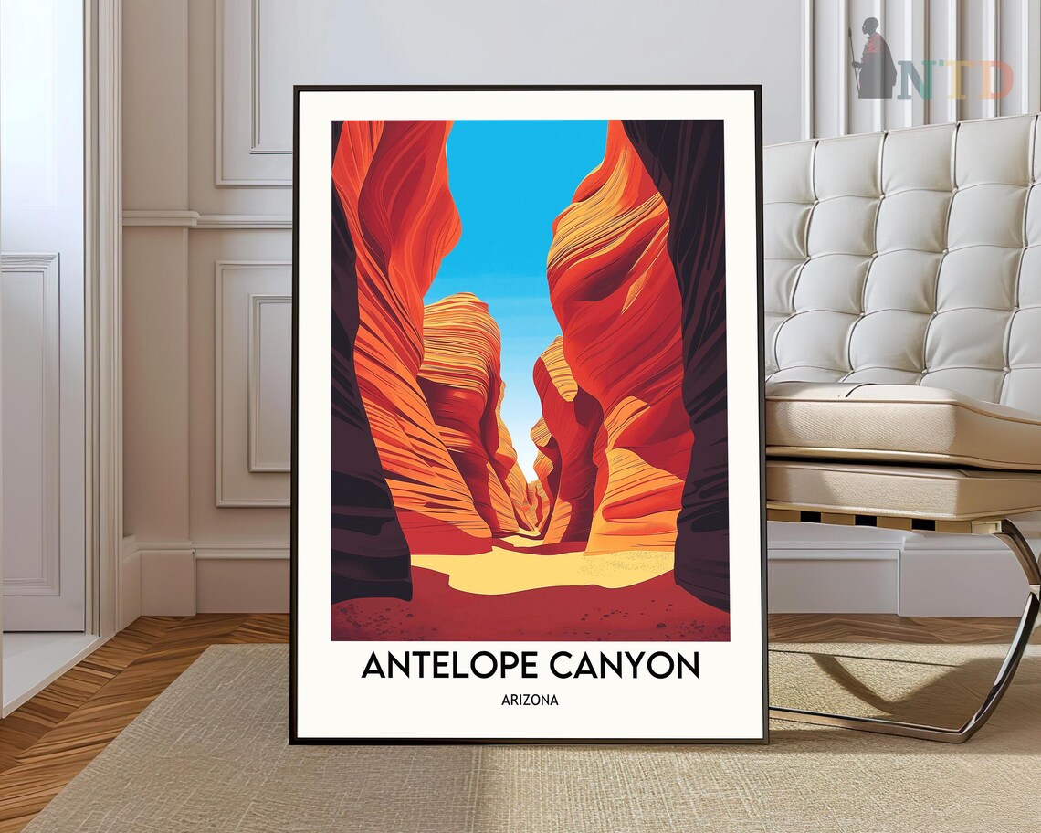 Antelope Canyon Arizona Slot Canyon Light Shaft Travel Poster