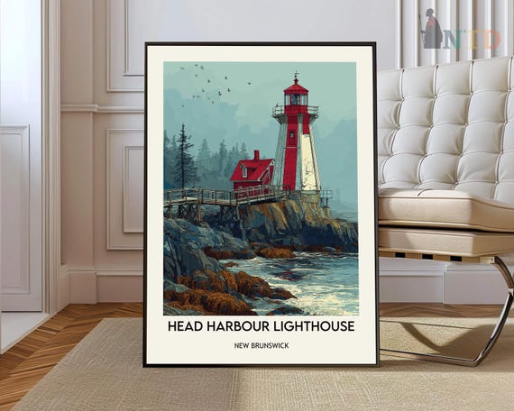 Harbour Lighthouse Poster Wall Art Print Campobello Island