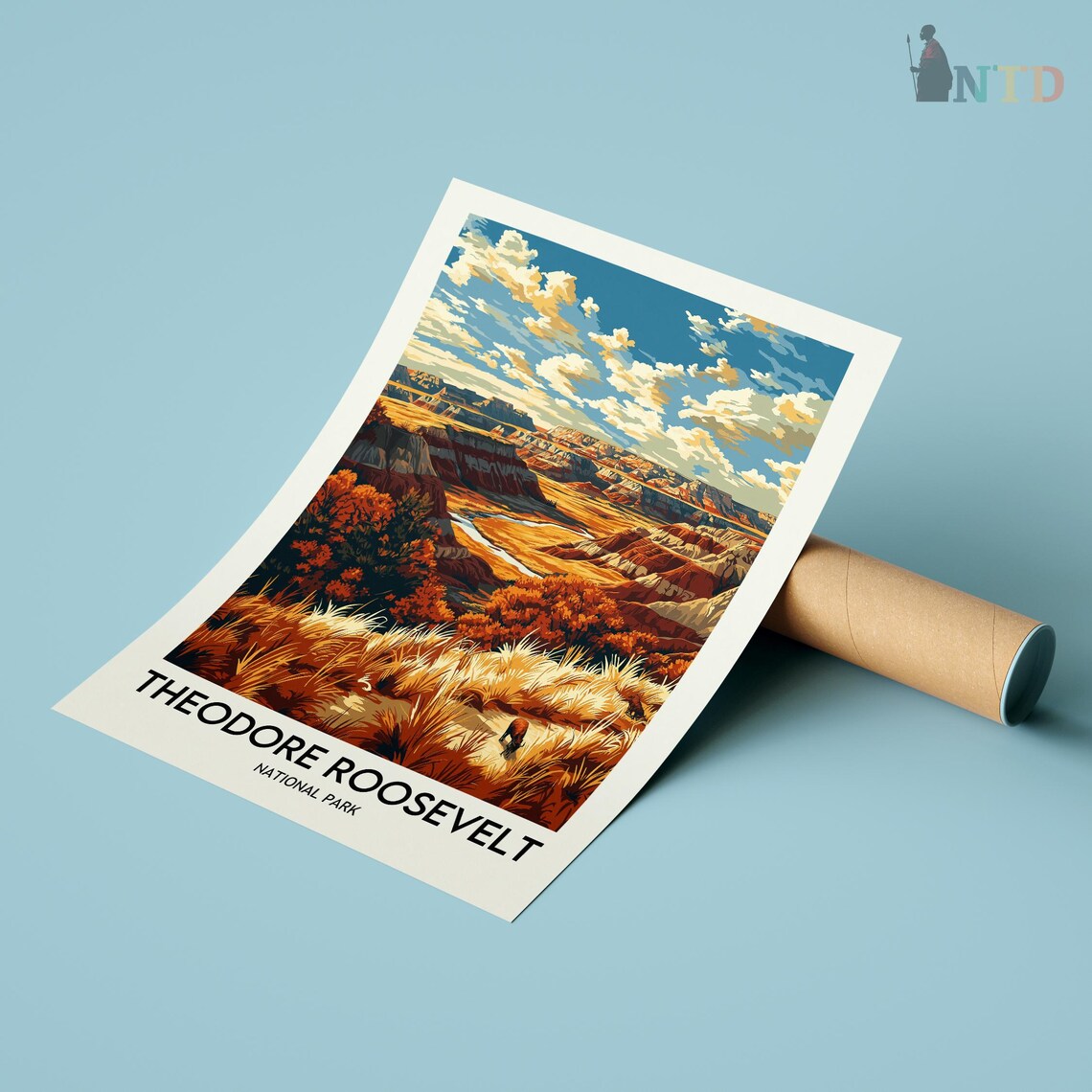 Theodore Roosevelt National Park Autumn Badlands Canyon Poster - Image 2