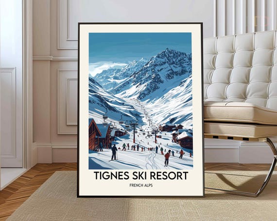 Tignes Ski Resort Poster Wall Art Print Photo French Alps