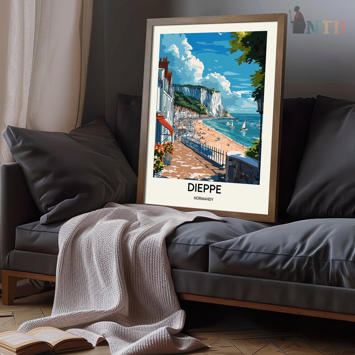 Dieppe, France Travel Poster, Normandy Coast Art - Image 3