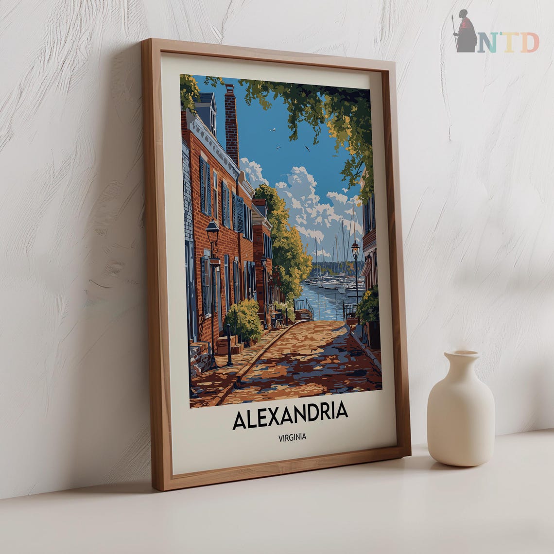 Alexandria Virginia Old Town Cobblestone Harbor Vintage Poster - Image 2