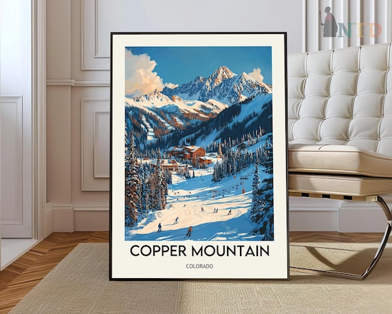 Copper Mountain Colorado Poster Alpine Ski Village Daytime Travel Art