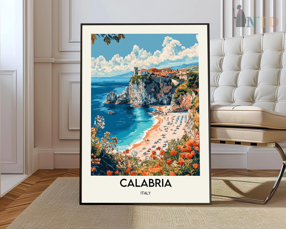 Calabria Travel Poster, Italy Wall Art Decor