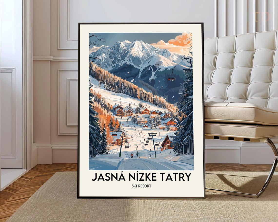 Jasna Nizke Tatry Ski Resort Village Gondola Snowy Mountains Poster