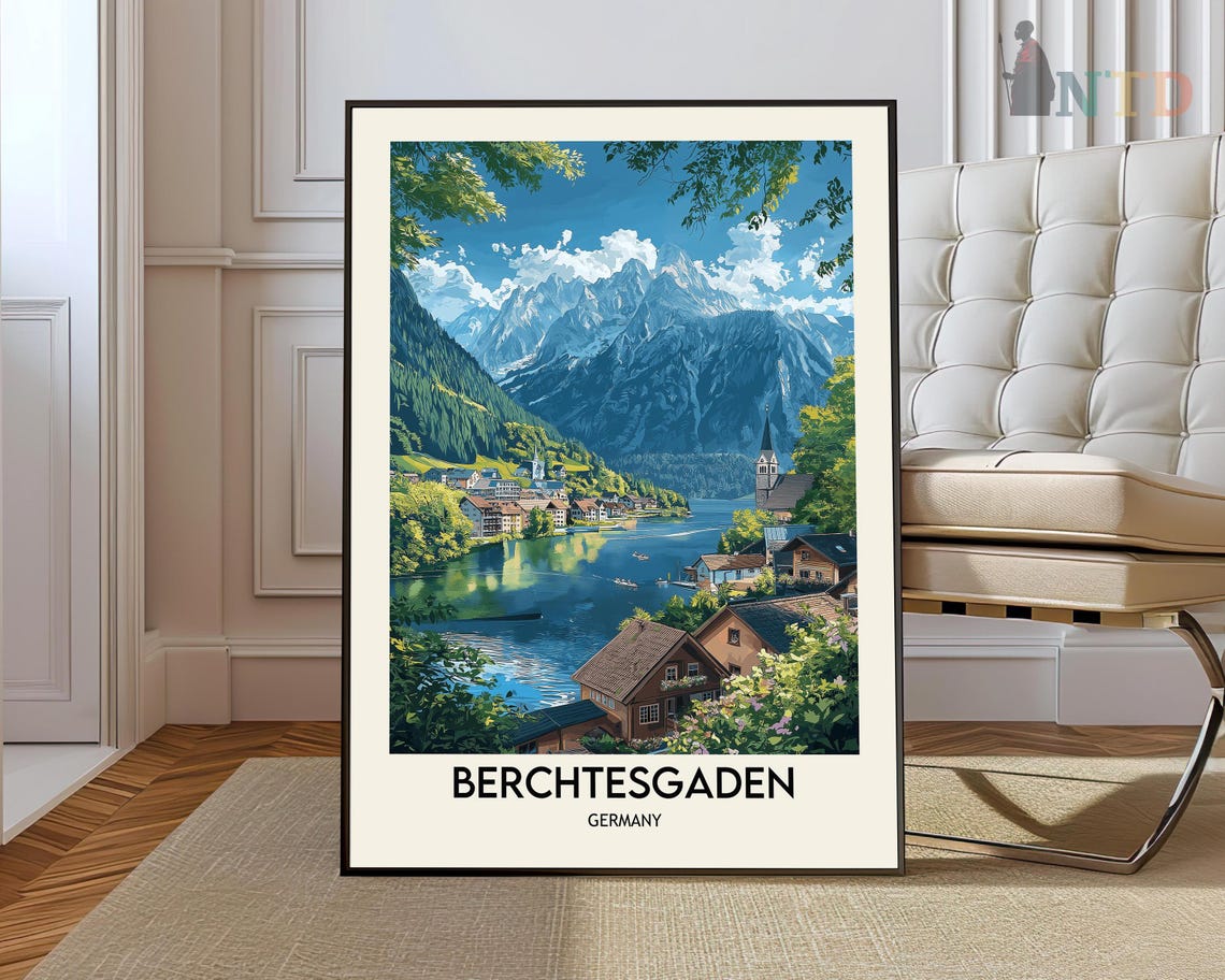 Berchtesgaden Germany Alpine Lake Village Mountains Travel Poster