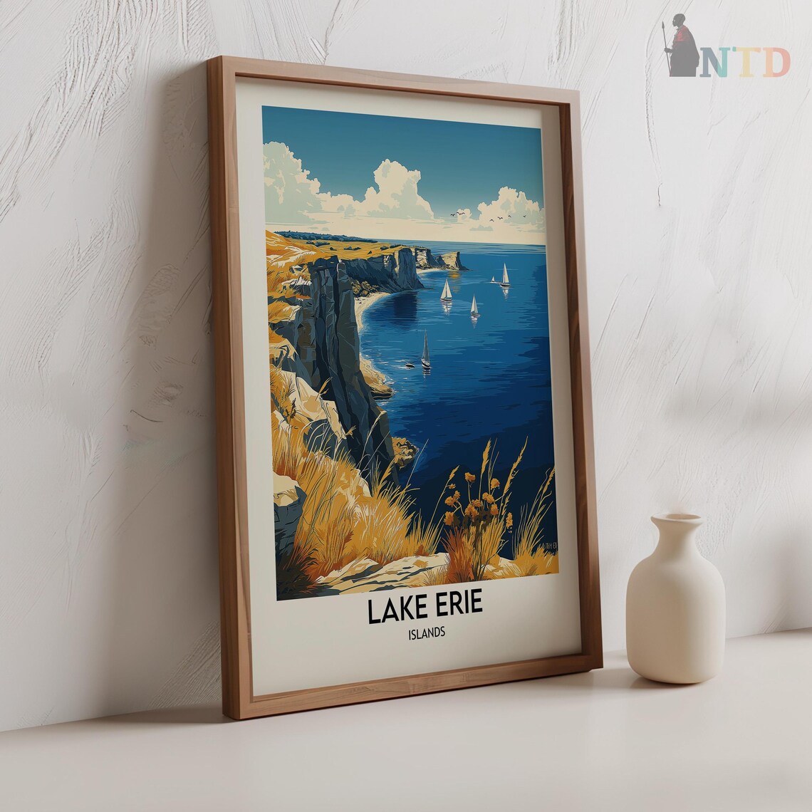 Lake Erie Travel Poster, Great Lakes Wall Art - Image 2
