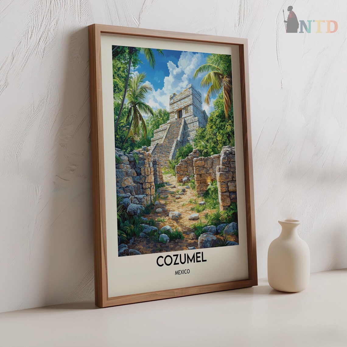 Cozumel Mayan Pyramid Rising Above the Tropical Jungle Canopy Poster - Image 2