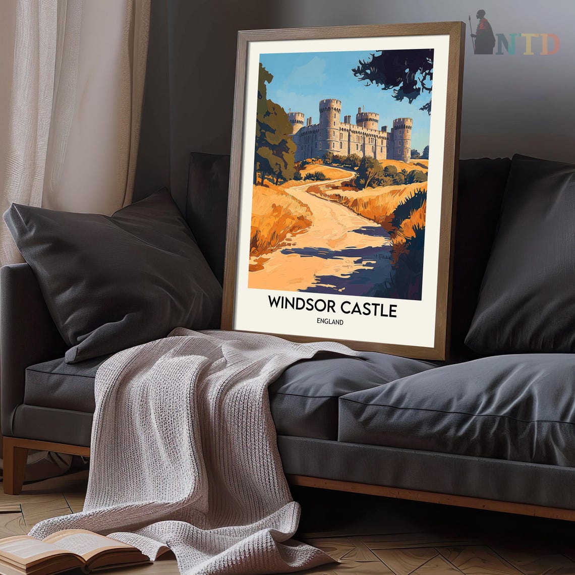 Windsor Castle Print Windsor Castle City Poster Uk Wall Art England Wall Art Decor England Travel Poster Uk Travel Poster - Image 3