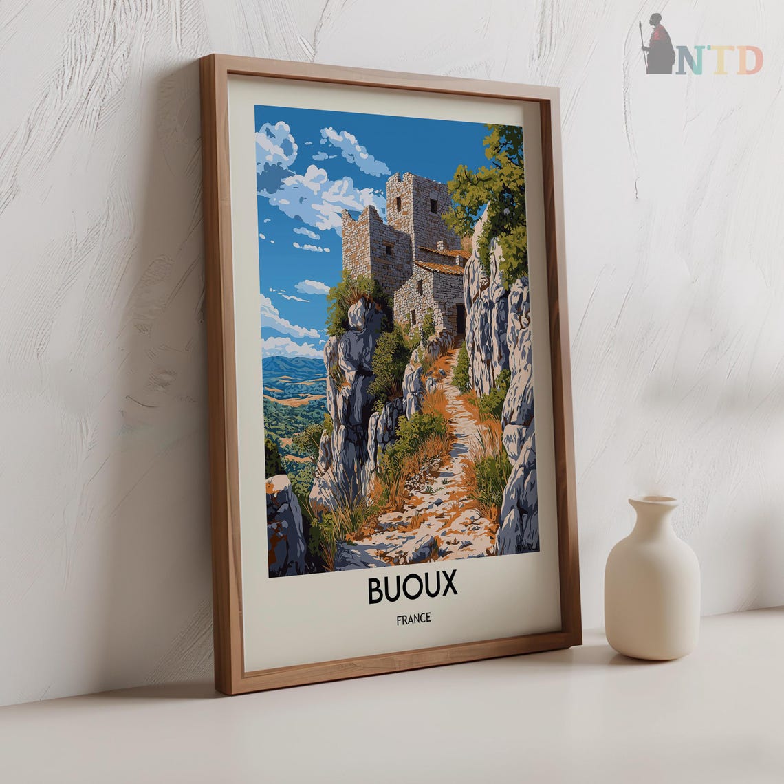 Buoux France Medieval Stone Fortress Ruins Luberon Cliff Poster - Image 2