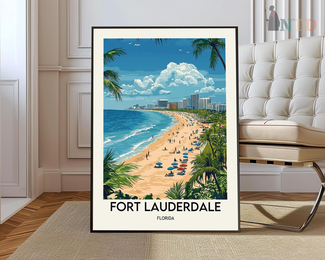 Fort Lauderdale Travel Poster, Florida Photo Art Print