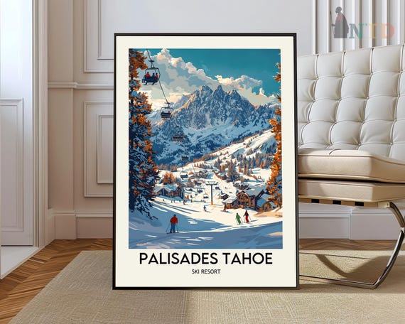 Palisades Tahoe Ski Resort Poster Wall Art Print Photo