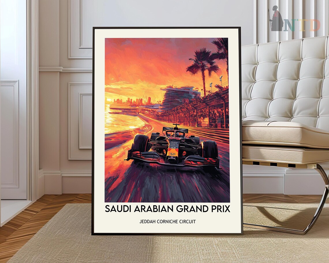 Saudi Arabian Grand Prix Jeddah Corniche F1 Night Race Poster