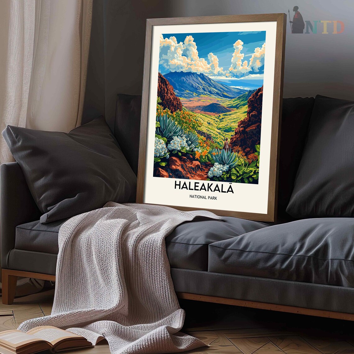 Haleakala National Park Volcanic Crater With Silversword Plants Poster - Image 3