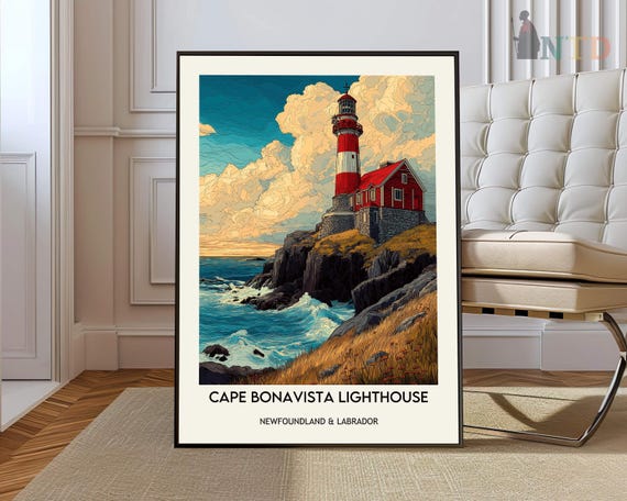 Cape Bonavista Lighthouse Poster Wall Art Print Newfoundland