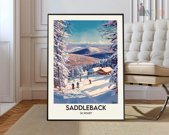 Saddleback Ski Resort Poster Wall Art Print Photo Rangeley