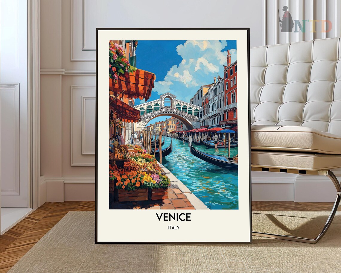 Venice Italy Canal Skyline Travel Poster