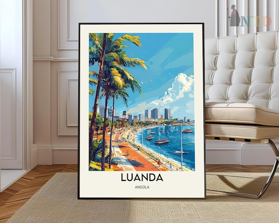 Luanda Poster Wall Art Print Photo Travel Angola City Map