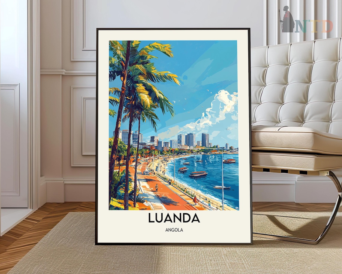 Luanda Poster Wall Art Print Photo Travel Angola City Map