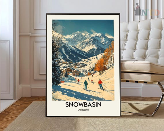 Snowbasin Ski Resort Poster Wall Art Print Photo Wasatch Mountains