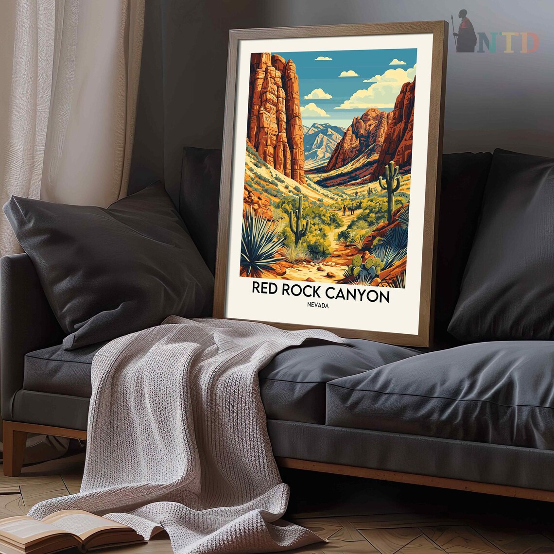 Red Rock Canyon Nevada Travel Poster, Wall Art Print - Image 3